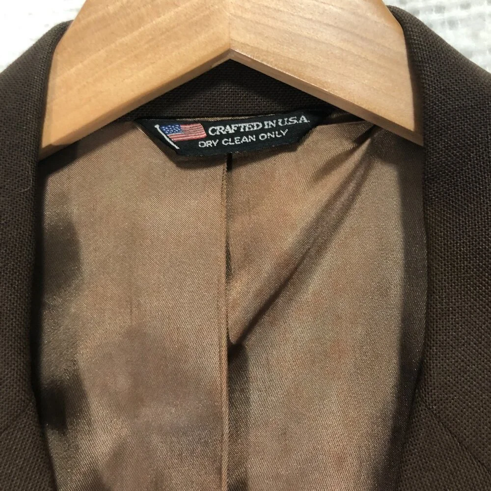 Harkwick Clothes Men's Brown Two‎ Button Blazer Size 46R
